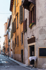 street via Ponte Pietra in Verona city