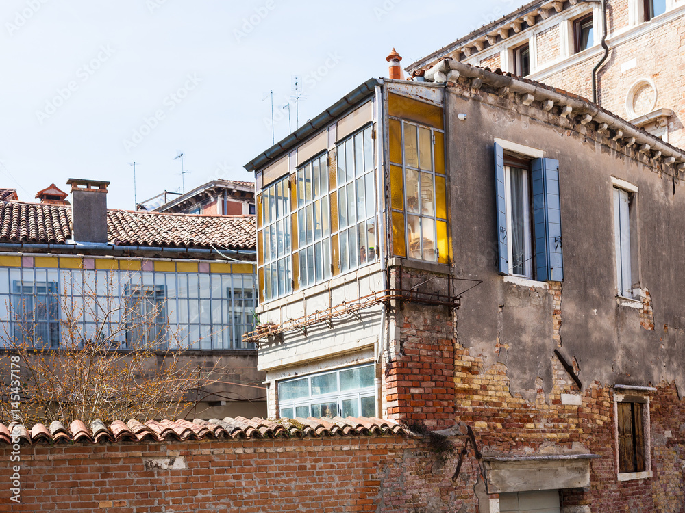 Wall mural living houses in residential quarter of Venice