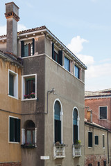 Fototapeta na wymiar apartment houses in Castello district in Venice