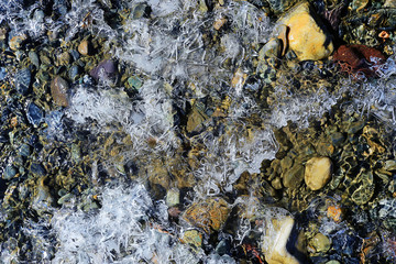 texture stone water ice pebbles