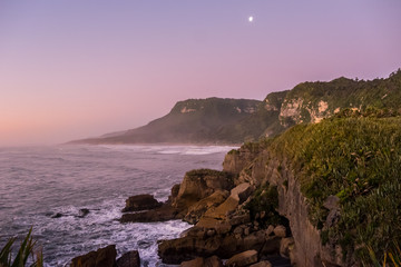West Coast of New Zealand around Punakaiki Pancake Rocks and Blowholes.