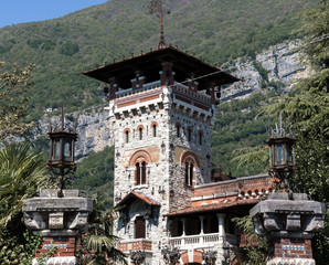 Tower of an elegant and ancient, italian home