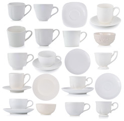 White ceramic isolated on white background.