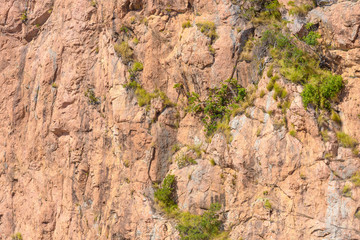 A close view of  the Castle Hill granite rock face in Townsville, Queensland, Australia