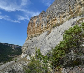 Fototapeta na wymiar Limestone caves on the Crimean peninsula