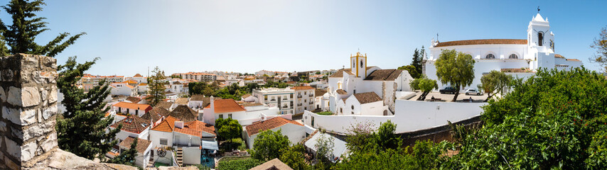 Panorama von der Stadt Tavira an der Algarve, Portugal, Europa - obrazy, fototapety, plakaty