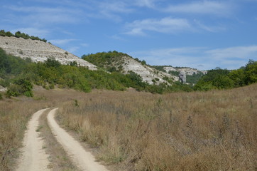 Limestone caves on the Crimean peninsula