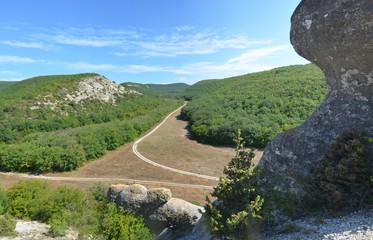 Limestone caves on the Crimean peninsula