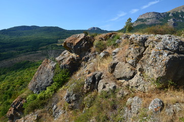 Limestone caves on the Crimean peninsula