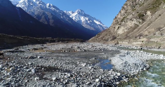 Aerial view of mountain valley