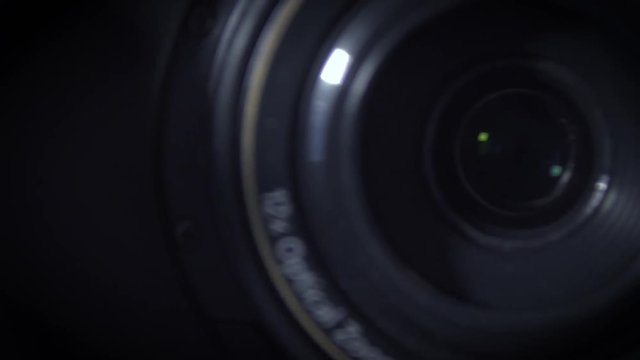 closeup of the camera lens
