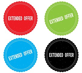 EXTENDED OFFER text, on round wavy border stamp badge.