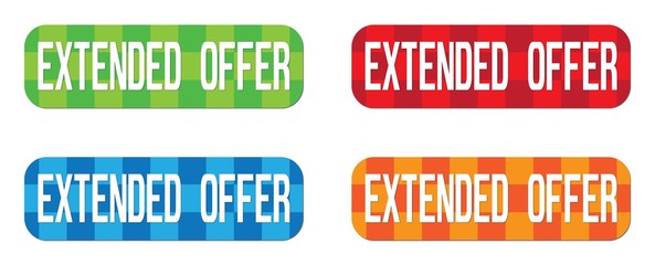 EXTENDED OFFER text, on rectangle, zig zag pattern stamp sign.