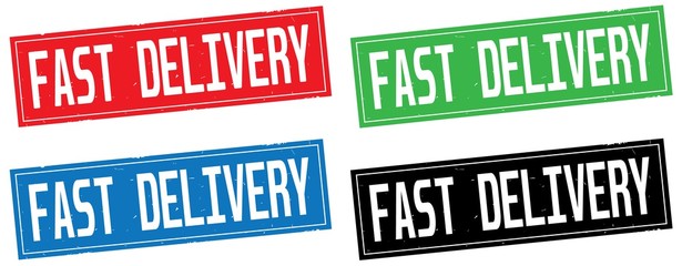 FAST DELIVERY text, on rectangle stamp sign.