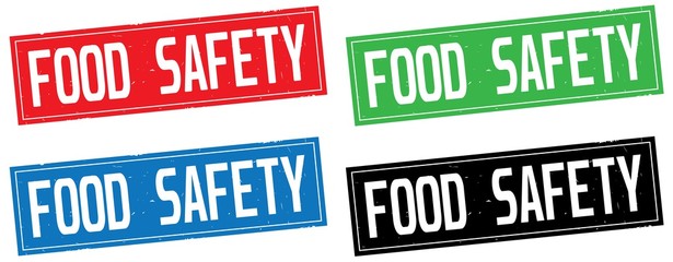 FOOD SAFETY text, on rectangle stamp sign.