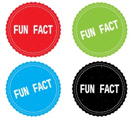 FUN FACT text, on round wavy border stamp badge.