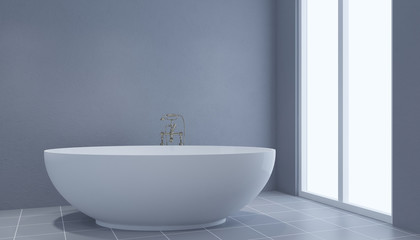 Obraz na płótnie Canvas Bright bathroom in a private house. 3D rendering