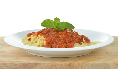 spaghetti pasta with tomato sauce