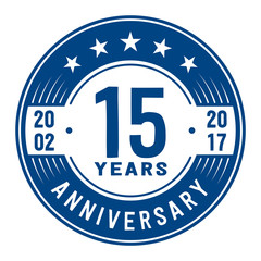 15 years anniversary logo template. Vector and illustration.
