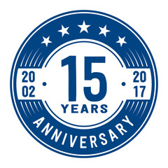 15 years anniversary logo template. Vector and illustration.
