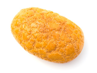 top view bread on a white background