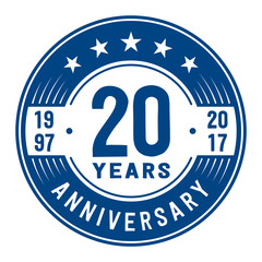 20 years anniversary logo template. Vector and illustration.
