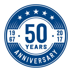 50 years anniversary logo template. Vector and illustration.
