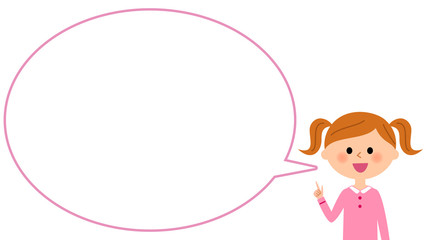 指をさす女の子　吹き出し