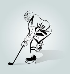 Fototapeta na wymiar Vector illustration of hockey player