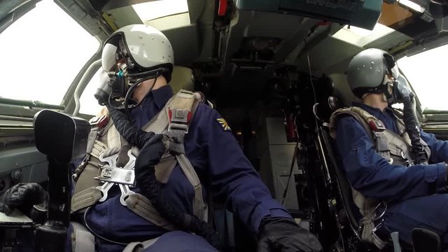 Two pilots in the cockpit