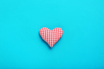 Love heart on blue background