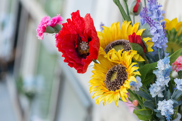 Flowers in a cemetery