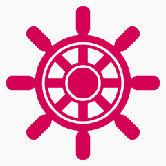Obraz premium Ship wheel web icon vector illustration design.