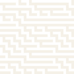 Irregular Maze Shapes Tiling Contemporary Graphic Design. Vector Seamless Black and White Pattern