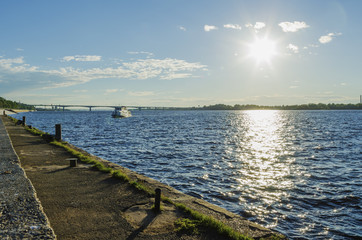Fototapeta premium Embankment of the river Kama