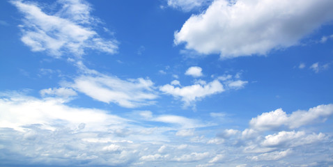 Naklejka na ściany i meble Blue sky white clouds fresh air