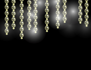 Abstract Sparkling Holiday Background with Shining Stars and Pearls.