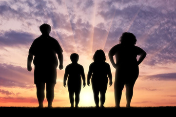 Fat family suffering from obesity