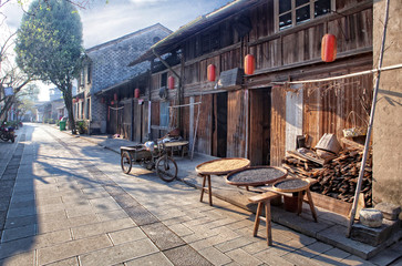 Fototapeta na wymiar Morning in the Chinese Village