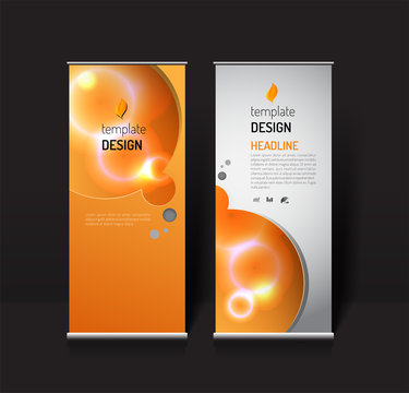 Roll up banner design template. modern effect light concept