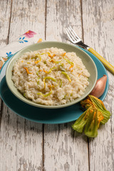 risotto with pumpkin flowers