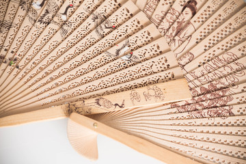 Wooden traditional japan fan.