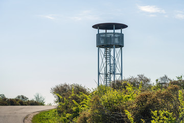 Observation tower in a Dutch dune area ftom close