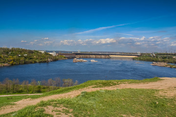 View of the Dnieper hydroelectric power plant  (DnieproGES)