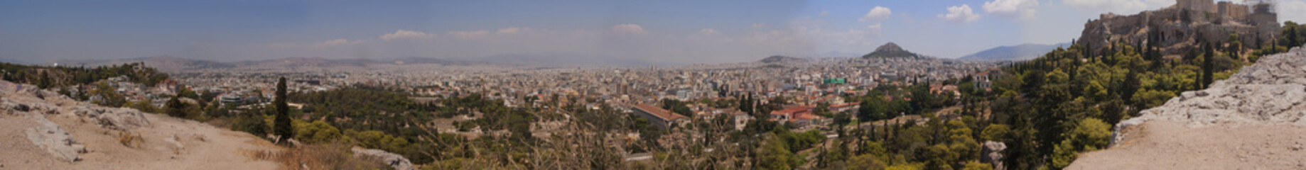 Fototapeta na wymiar Panorama of the city of Athens in Greece, Acropolis view