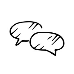 Hand drawn pictograph of message or chat. Sketch, vector illustration.