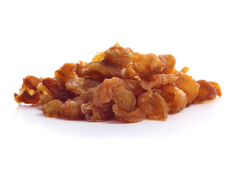 Dry longan isolated on white background.