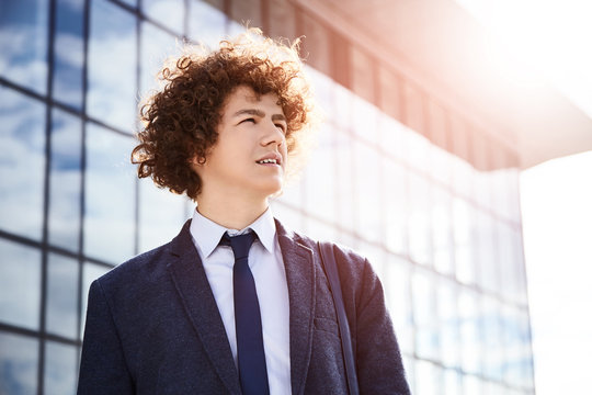 Young entrepreneur out of office