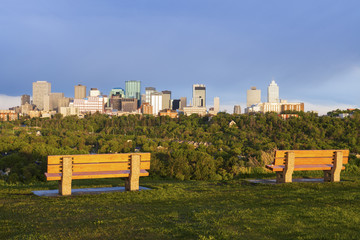 Panorama of Edmonton at sunrise - obrazy, fototapety, plakaty
