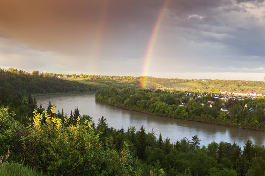 Rainbow Over North Saskatchewan River